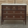 Antique French Louis XVI Mahogany Commode with Carrara Marble