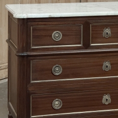 Antique French Louis XVI Mahogany Commode with Carrara Marble