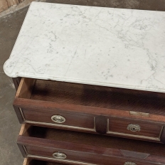 Antique French Louis XVI Mahogany Commode with Carrara Marble
