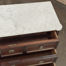 Antique French Louis XVI Mahogany Commode with Carrara Marble