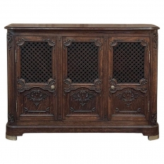 Antique Liegoise Louis XIV Credenza with Lattice Doors