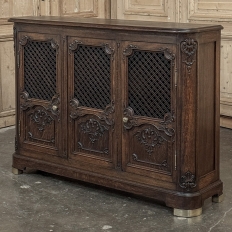 Antique Liegoise Louis XIV Credenza with Lattice Doors