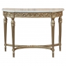 Antique French Louis XVI Giltwood Demilune Console with Carrara Marble