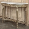 Antique French Louis XVI Giltwood Demilune Console with Carrara Marble