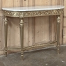 Antique French Louis XVI Giltwood Demilune Console with Carrara Marble