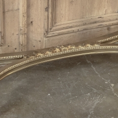 Antique French Louis XVI Giltwood Demilune Console with Carrara Marble