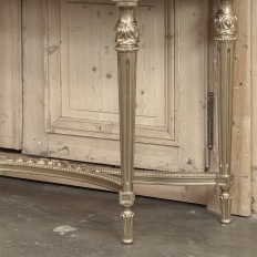 Antique French Louis XVI Giltwood Demilune Console with Carrara Marble