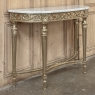 Antique French Louis XVI Giltwood Demilune Console with Carrara Marble