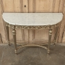 Antique French Louis XVI Giltwood Demilune Console with Carrara Marble