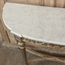 Antique French Louis XVI Giltwood Demilune Console with Carrara Marble
