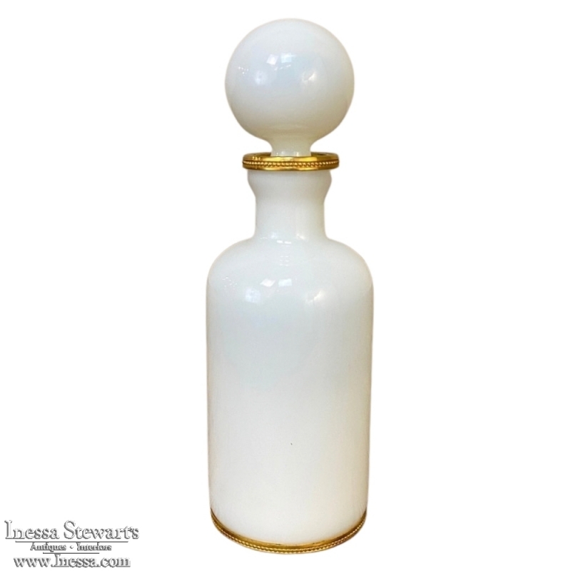 19th Century French Opaline Perfume Bottle with Stopper