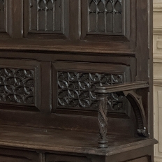 19th Century French Gothic Hall Bench with Trunk