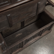 19th Century French Gothic Hall Bench with Trunk