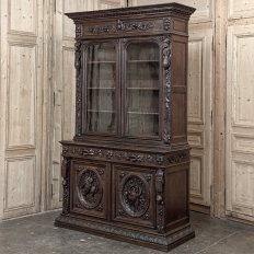 19th Century French Renaissance Hunt Bookcase ~ Bibliotheque