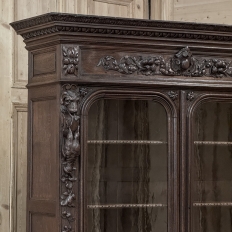 19th Century French Renaissance Hunt Bookcase ~ Bibliotheque