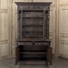19th Century French Renaissance Hunt Bookcase ~ Bibliotheque
