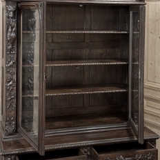 19th Century French Renaissance Hunt Bookcase ~ Bibliotheque