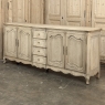 Grand Antique Country French Louis XV Buffet in Stripped Oak
