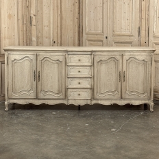 Grand Antique Country French Louis XV Buffet in Stripped Oak