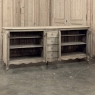 Grand Antique Country French Louis XV Buffet in Stripped Oak
