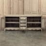 Grand Antique Country French Louis XV Buffet in Stripped Oak