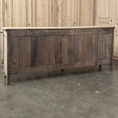 Grand Antique Country French Louis XV Buffet in Stripped Oak