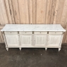 Antique French Louis XVI Bleached Mahogany Buffet with Carrara Marble