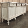 Antique French Louis XVI Bleached Mahogany Buffet with Carrara Marble