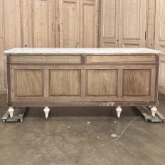 Antique French Louis XVI Bleached Mahogany Buffet with Carrara Marble
