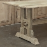 Vintage Rustic European Stripped Oak Trestle Dining Table