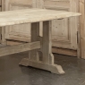 Vintage Rustic European Stripped Oak Trestle Dining Table