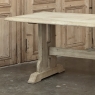 Vintage Rustic European Stripped Oak Trestle Dining Table