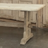 Vintage Rustic European Stripped Oak Trestle Dining Table