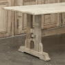 Vintage Rustic European Stripped Oak Trestle Dining Table