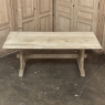 Vintage Rustic European Stripped Oak Trestle Dining Table