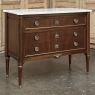 Antique French Louis XVI Mahogany Carrara Marble Top Commode
