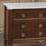 Antique French Louis XVI Mahogany Carrara Marble Top Commode