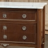 Antique French Louis XVI Mahogany Carrara Marble Top Commode