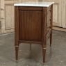 Antique French Louis XVI Mahogany Carrara Marble Top Commode