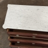 Antique French Louis XVI Mahogany Carrara Marble Top Commode