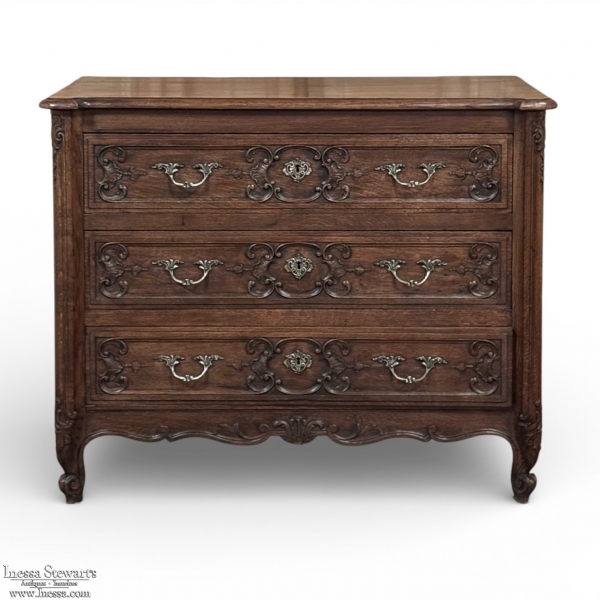 Antique Country French Louis XV Oak Commode ~ Chest of Drawers