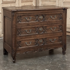 Antique Country French Louis XV Oak Commode ~ Chest of Drawers