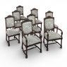 Set of 8 Antique French Louis XIV Dining Chairs includes 2 Armchairs