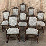 Set of 8 Antique French Louis XIV Dining Chairs includes 2 Armchairs