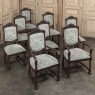 Set of 8 Antique French Louis XIV Dining Chairs includes 2 Armchairs