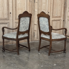 Set of 8 Antique French Louis XIV Dining Chairs includes 2 Armchairs