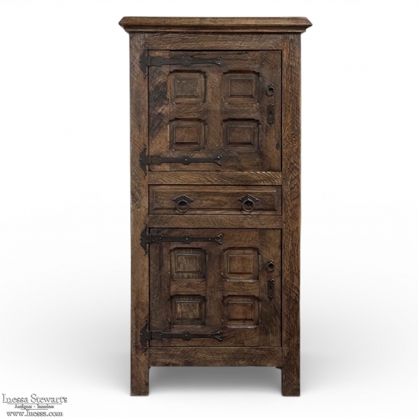 Antique Spanish Gentleman's Cabinet with Wrought Iron