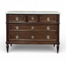 19th Century French Louis XVI Mahogany Commode with Carrara Marble