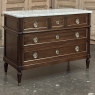 19th Century French Louis XVI Mahogany Commode with Carrara Marble