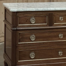 19th Century French Louis XVI Mahogany Commode with Carrara Marble